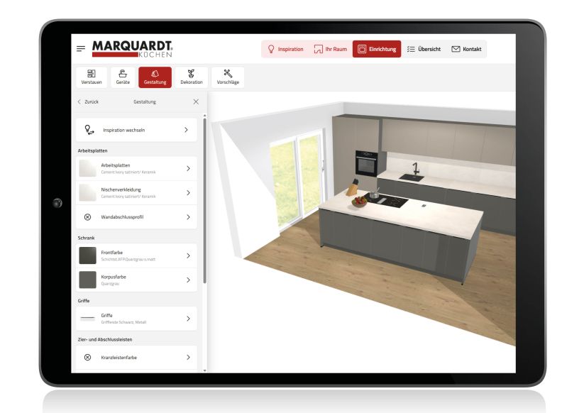 Arbeitsplatten, Fronten und Details gestalten