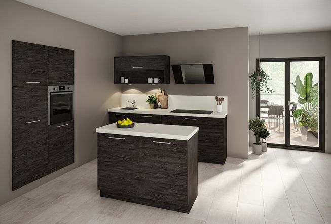 Marquardt Küchen: Wunderschöne 2 Zeilen Küche Mit Edler Holzoptik Und Hellem Quarzstein