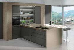 Marquardt Küchen: Designküche Mit Thekenbereich Und Yuva Lapis Naturstein